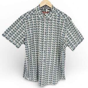 NWOT Robert Graham Skull Blue and White Patterned Button Down Shirt